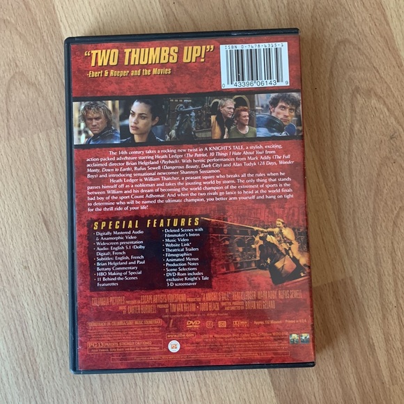 A Knights Tale Special Edition DVD with Heath Ledger - Picture 5 of 5